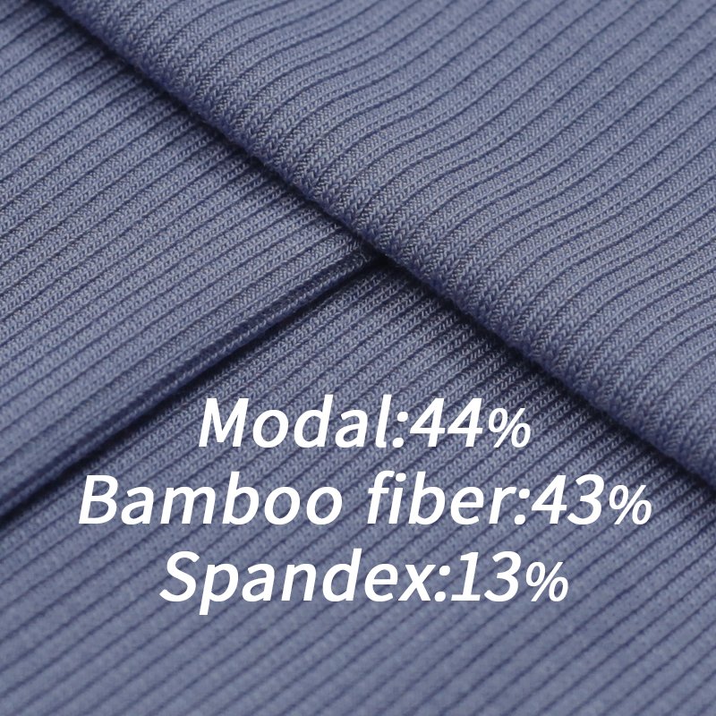 A3245 Factory 2*2 Rib 60s Bola Modal Spandex 179g Ribbed Knitted Jersey Organic Bamboo Fiber Fabric