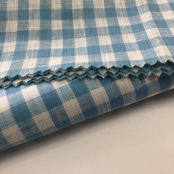 Shaoxing Textile Wholesale 100% pure plaid linen fabric, linen shirt fabric, Slub linen fabric