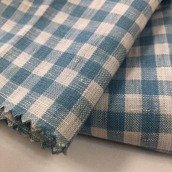 Shaoxing Textile Wholesale 100% pure plaid linen fabric, linen shirt fabric, Slub linen fabric