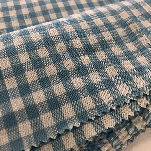 Shaoxing Textile Wholesale 100% pure plaid linen fabric, linen shirt fabric, Slub linen fabric