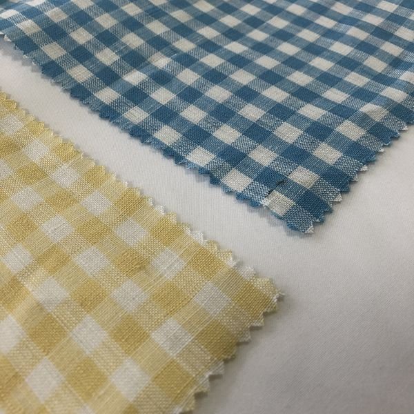 Shaoxing Textile Wholesale 100% pure plaid linen fabric, linen shirt fabric, Slub linen fabric