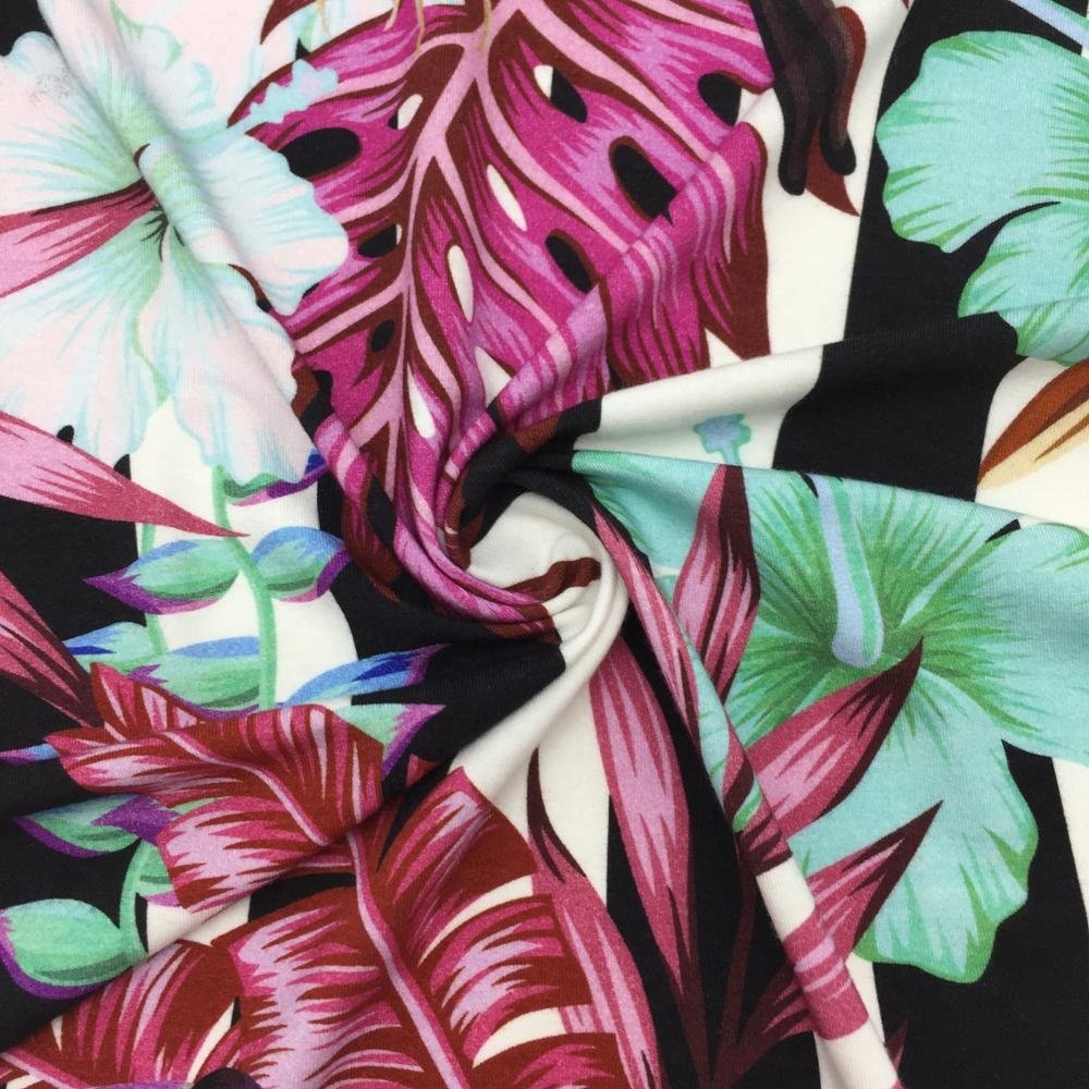 Custom printed bamboo spandex fabric single jersey fabric for underwear and baby clothes