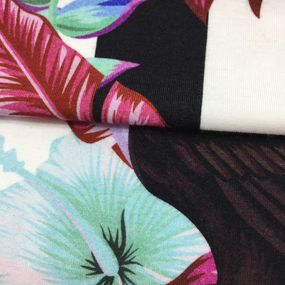 Custom printed bamboo spandex fabric single jersey fabric for underwear and baby clothes