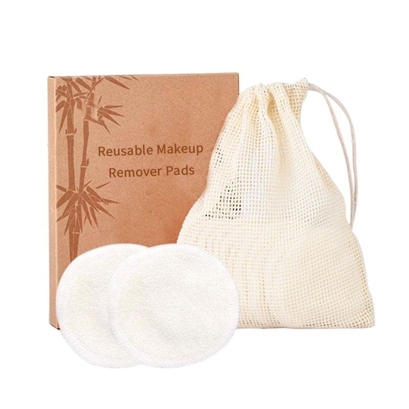 Makeup Remover Reusable Puff Washable Cotton Pads Face Cleansing Towel Make-up Discs Bag Round Bamboo Fiber Accept OEM 5000 Pcs