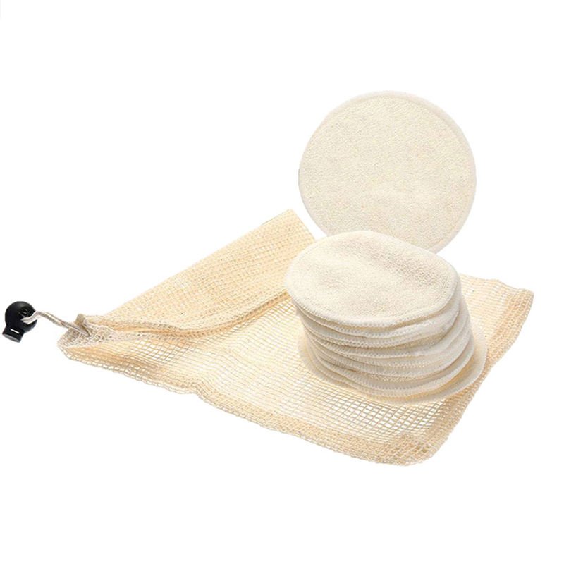 Makeup Remover Reusable Puff Washable Cotton Pads Face Cleansing Towel Make-up Discs Bag Round Bamboo Fiber Accept OEM 5000 Pcs