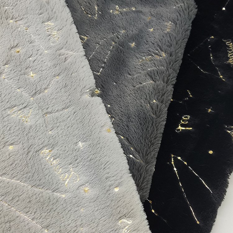 PV velvet gilding constellation pattern plush cloth special fabric for Christmas gift production
