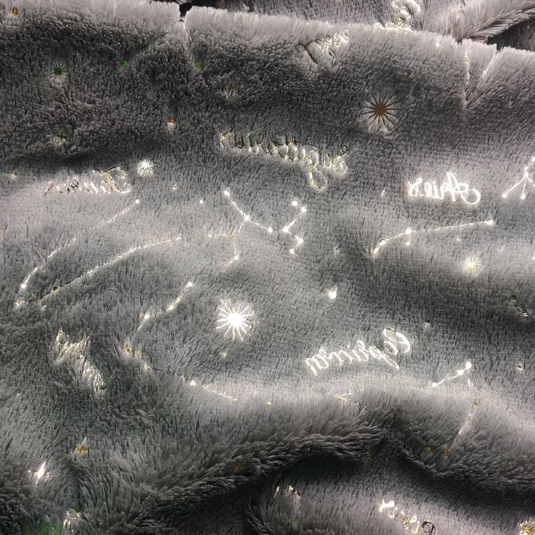 PV velvet gilding constellation pattern plush cloth special fabric for Christmas gift production