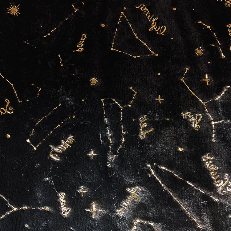 PV velvet gilding constellation pattern plush cloth special fabric for Christmas gift production