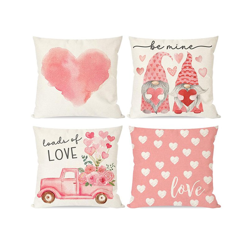 Promotional High Quality Sublimation Linen Cotton Campaign Holiday Decoration Custom Valentines Throw Pillow Case Cushion Cover