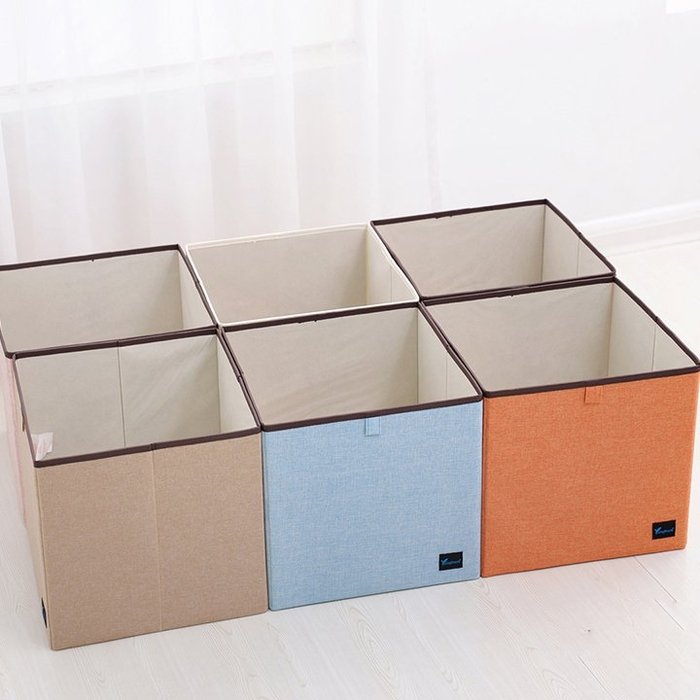 Hot Selling Non-woven Cotton Linen Fabric Cube Storage Bins Storage Box Customized