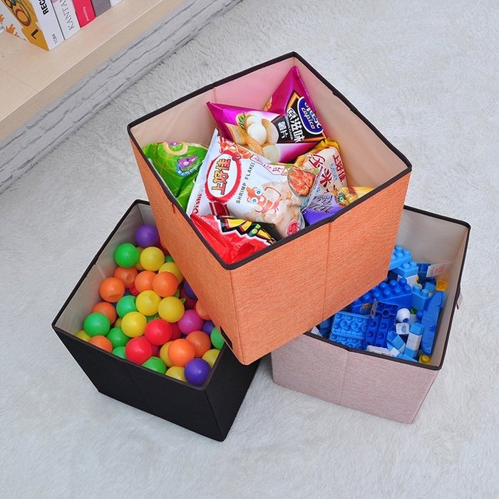 Hot Selling Non-woven Cotton Linen Fabric Cube Storage Bins Storage Box Customized