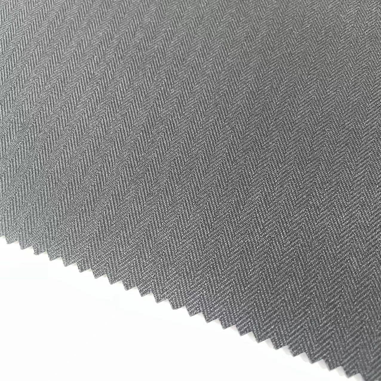 High Quality Breathable Waterproof TPU Coated 100% Polyester 300d Cationic Melange Herringbone Denim Fabric