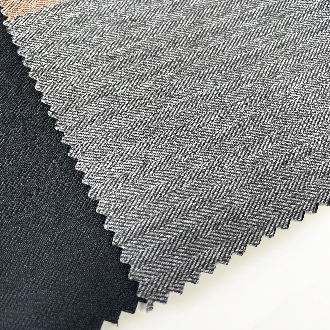 High Quality Breathable Waterproof TPU Coated 100% Polyester 300d Cationic Melange Herringbone Denim Fabric