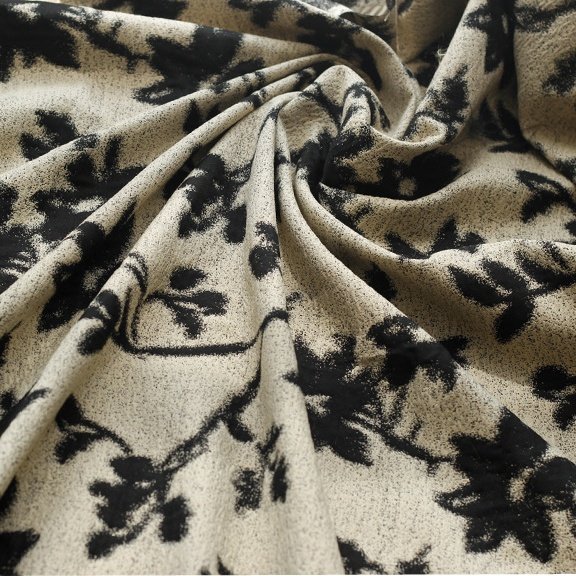 New ink and sand style jacquard fabric crisp and slightly wrinkled women's autumn and winter fashion fabric