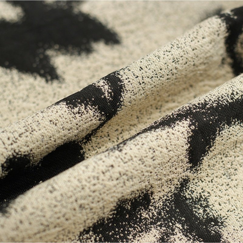 New ink and sand style jacquard fabric crisp and slightly wrinkled women's autumn and winter fashion fabric