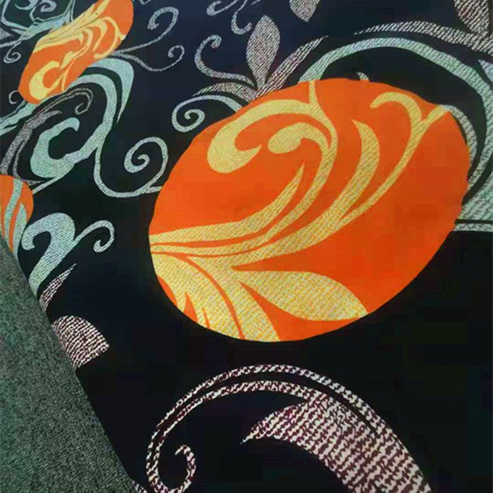 Cheap price African wax cloth design style polyester disperse printed bed linen garment fabric in the Indonesian market 85gsm