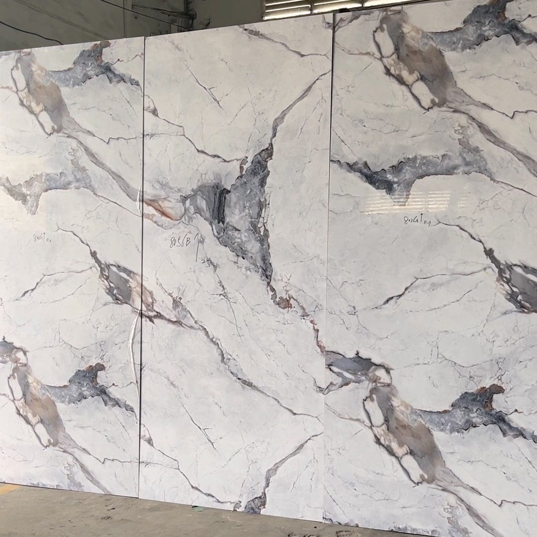 Factory Wholesale Customizable Design PVC Foam Marble Sheet 9mm Moisture Proof Wall Panel House Decorative WPC Seamless Board