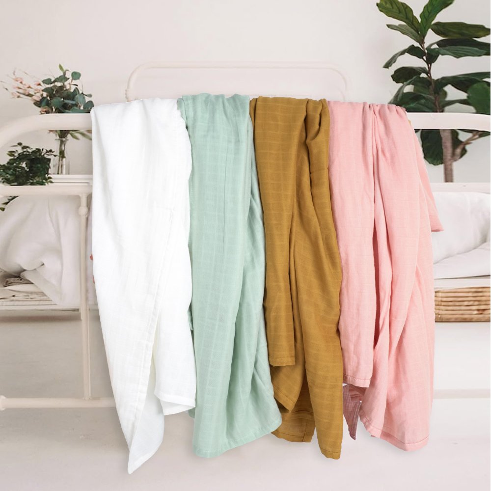 super wholesale custom fluffy bamboo cotton newborn baby swaddle blanket soft wrap blanket muslin swaddle blanket 47 x 47