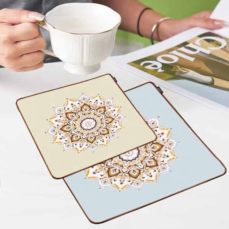 Customized Luxury Dining Mat High-End Modern round Placemat with Heat Insulation Fashionable Printed Table Decoration Weddings