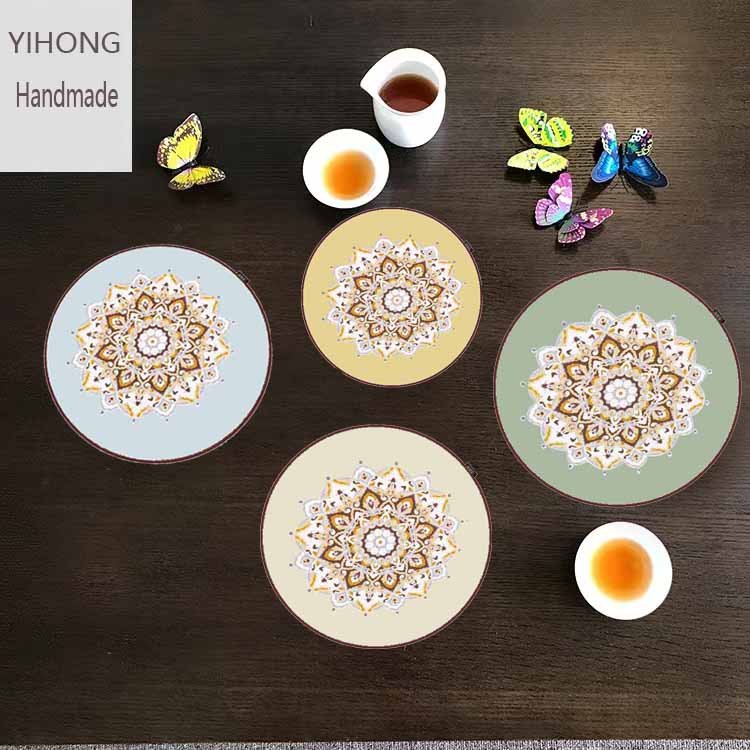 Customized Luxury Dining Mat High-End Modern round Placemat with Heat Insulation Fashionable Printed Table Decoration Weddings