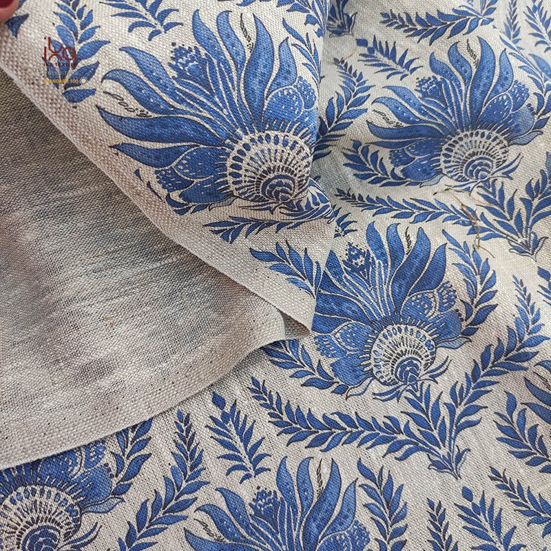 High Quality Yarn Dyed Stone Washed Botton Blend Jacquard Embroidered Linen Fabric for Clothing Printed Flower Slub Embroidery