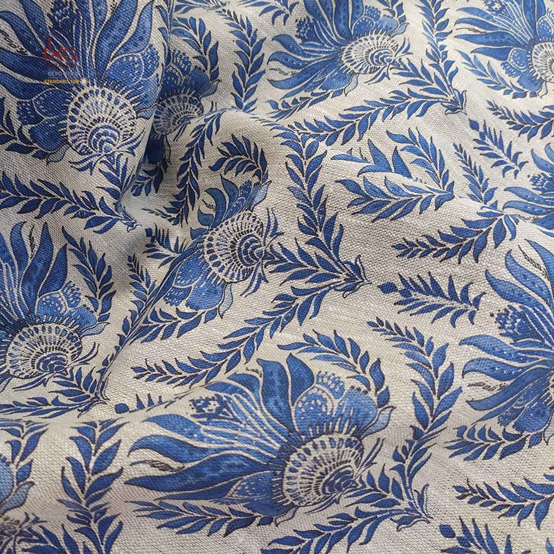 High Quality Yarn Dyed Stone Washed Botton Blend Jacquard Embroidered Linen Fabric for Clothing Printed Flower Slub Embroidery