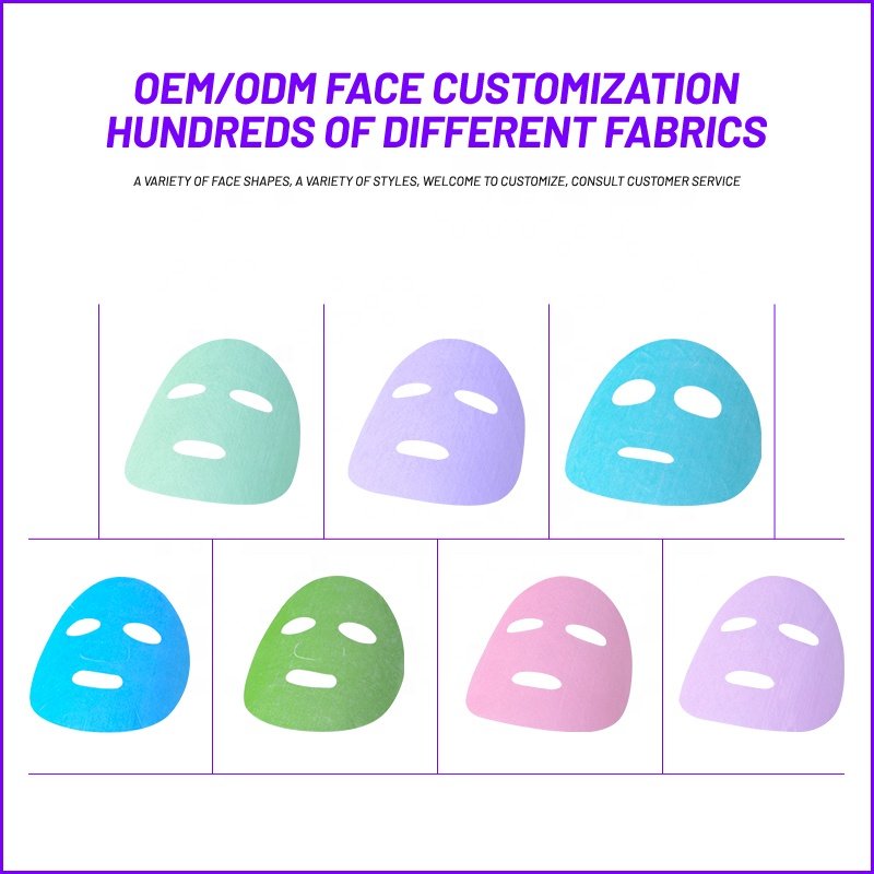 Solid Color Printed Facial Mask Sheet No Liquid Dry Facial Mask Sheet Custom Printed Facial Mask Cloth