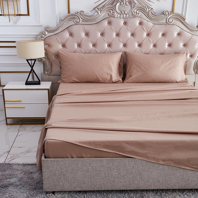 4PCS Drap Coton Fitted Bedsheet Sheets 100% Cotton Bedding Set Bed Spread Bedspread for Hotel