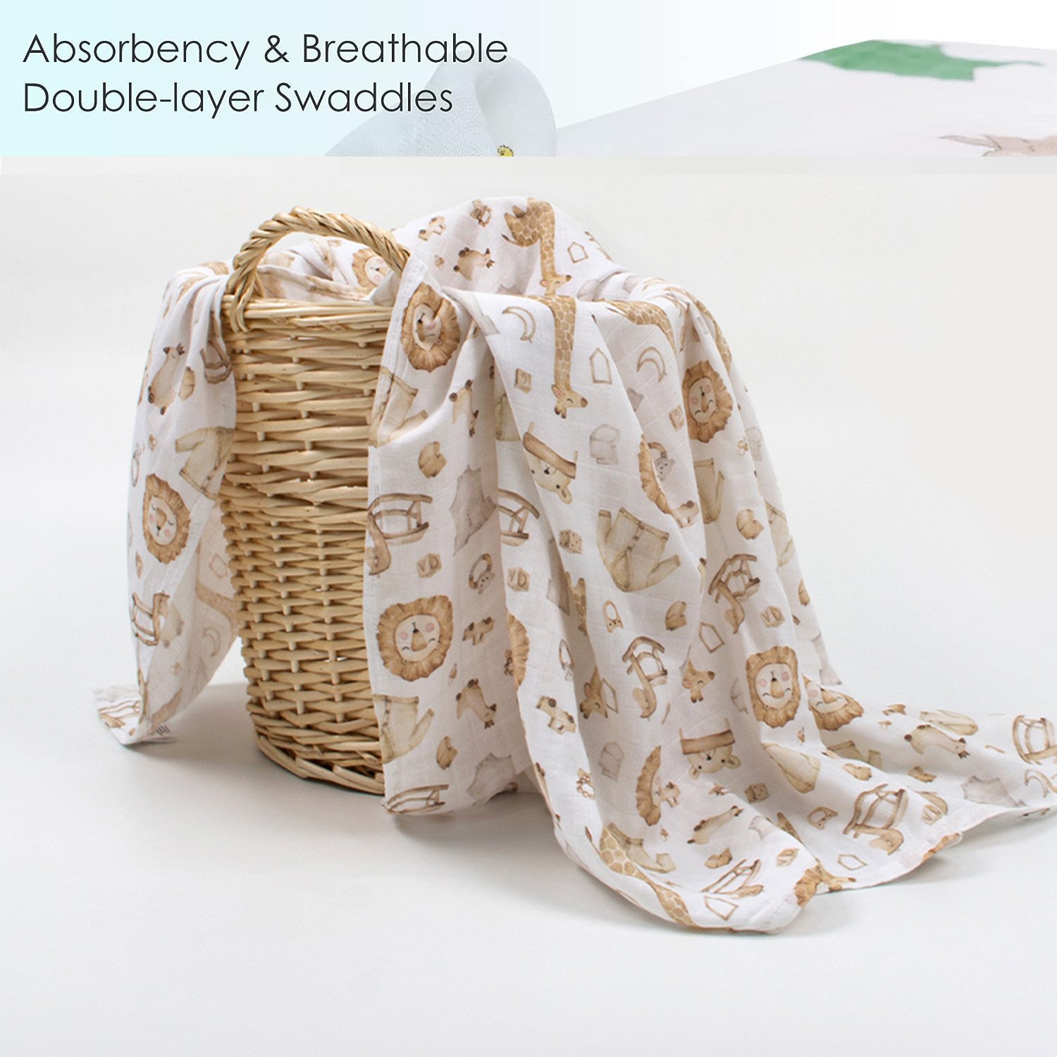 Custom 70% Bamboo 30% Organic Cotton Newborn Wrap Soft Baby Muslin Swaddle Blankets Neutral Receiving Blanket for Boys and Girls