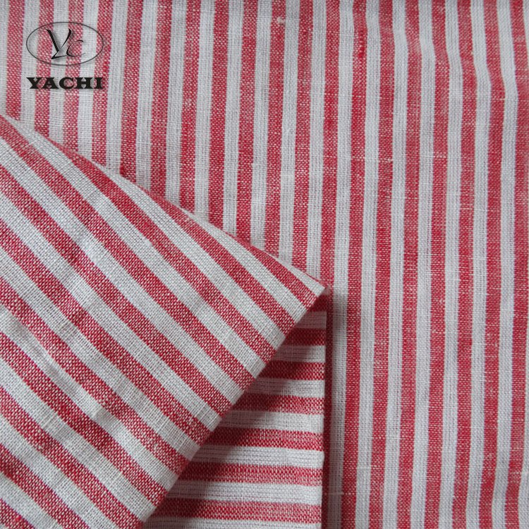 High Quality Latest Fashion Pattern Weave Soft 100 Linen Fabric
