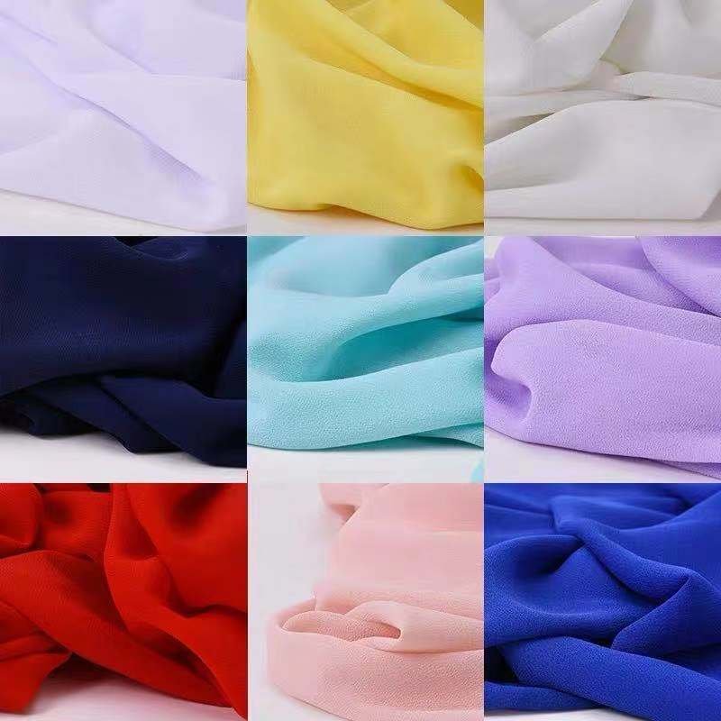Printed chiffon crepe fabric wholesale stock dubai chiffon fabric for hijab and dress