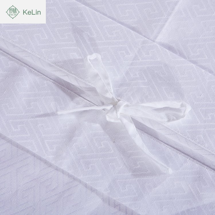 Hotsale Jacquard Cotton Hotel Bedding Bedding Fabric Linen PVC Bag White Woven 100% Cotton Satin Finish Embroidery Logo 5 Days