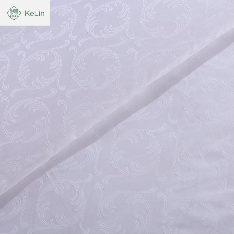 Hotsale Jacquard Cotton Hotel Bedding Bedding Fabric Linen PVC Bag White Woven 100% Cotton Satin Finish Embroidery Logo 5 Days