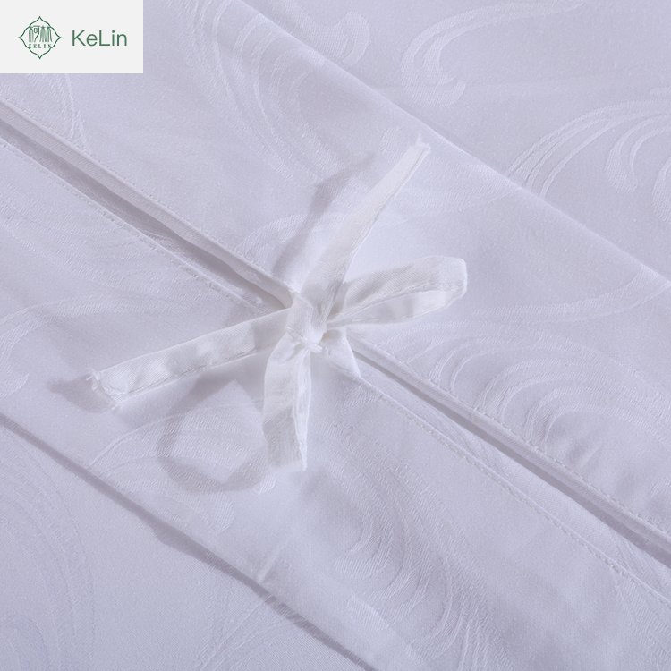 Hotsale Jacquard Cotton Hotel Bedding Bedding Fabric Linen PVC Bag White Woven 100% Cotton Satin Finish Embroidery Logo 5 Days