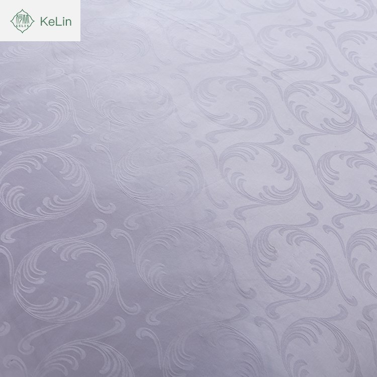 Hotsale Jacquard Cotton Hotel Bedding Bedding Fabric Linen PVC Bag White Woven 100% Cotton Satin Finish Embroidery Logo 5 Days
