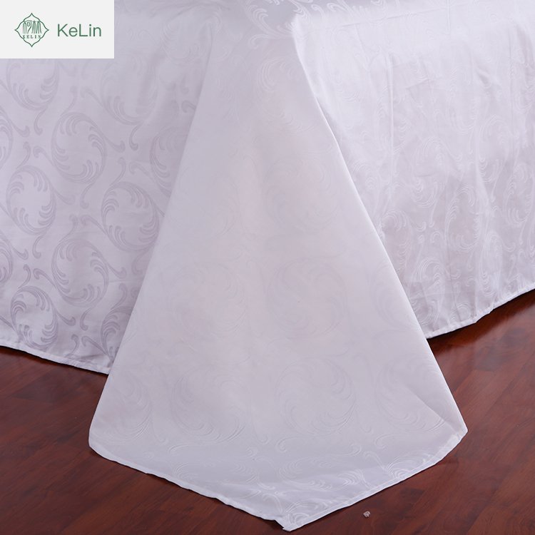 Hotsale Jacquard Cotton Hotel Bedding Bedding Fabric Linen PVC Bag White Woven 100% Cotton Satin Finish Embroidery Logo 5 Days