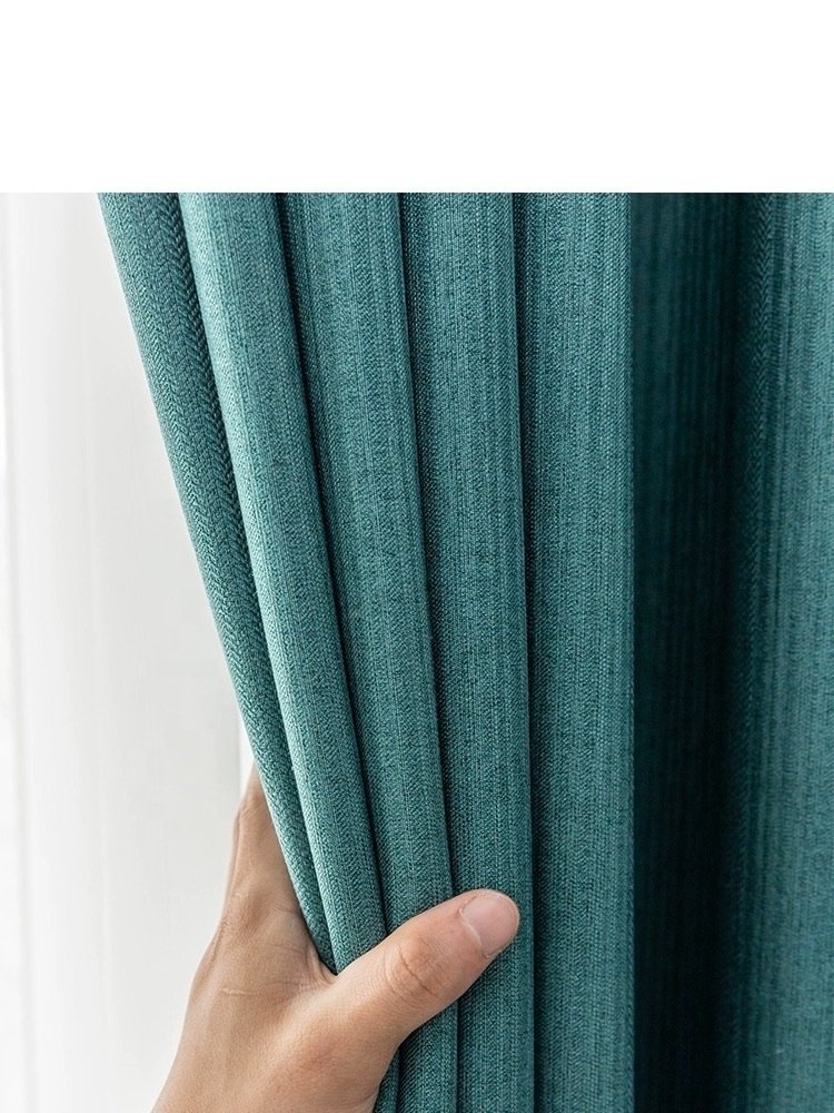 2024 Luxury Linen Blackout Window Curtains fabric for Living Room Premium Drapes Fabric