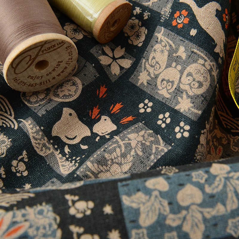 Wholesale Retro Cotton linen 20S Manual DIY Digital Printing Home Furnishing liberty london fabric Sofa cover Pillow tablecloth