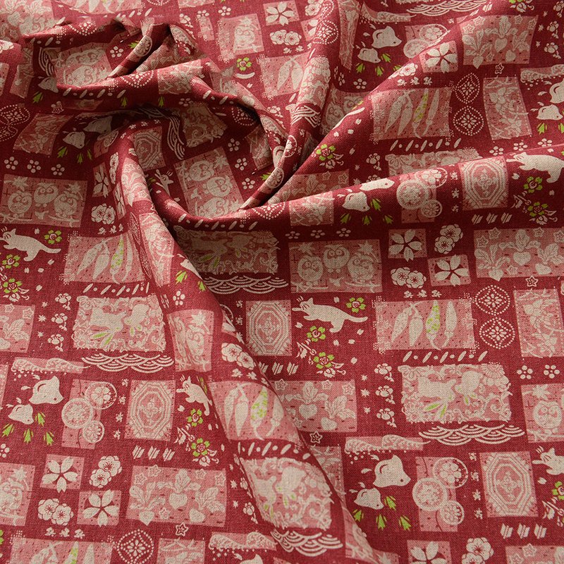Wholesale Retro Cotton linen 20S Manual DIY Digital Printing Home Furnishing liberty london fabric Sofa cover Pillow tablecloth