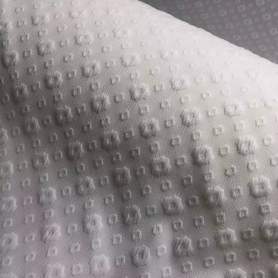 2022 Hot Sale Polyester Embossing Jacquard Fabric With Multi Embossed Colors For Making Garment Dresses