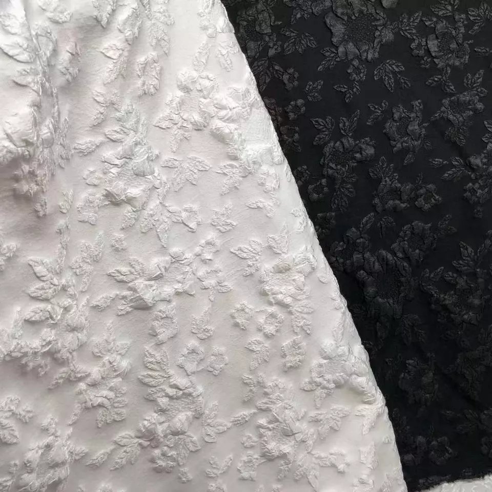 2022 Hot Sale Polyester Embossing Jacquard Fabric With Multi Embossed Colors For Making Garment Dresses
