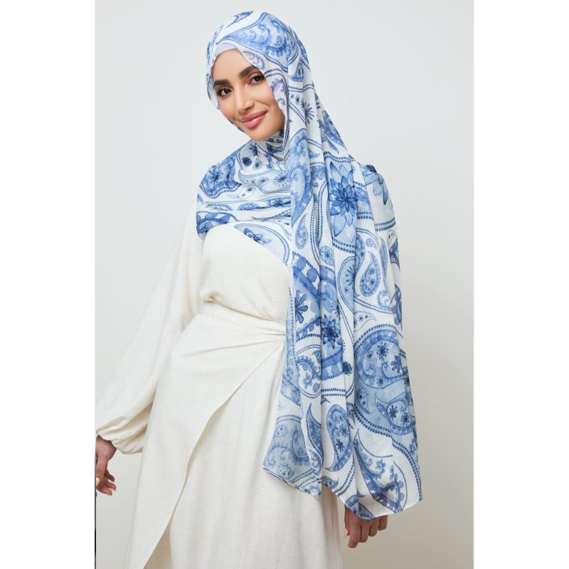 FRC Newest Fabric Modal Print Breathable Modal Hijab Tudung Scarf Bamboo Fiber Cotton Modal Printed Hijab Scarf For Muslim Women