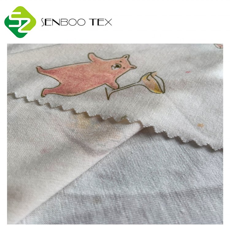 Wholesale 200gsm Breathable Fabric 95% Bamboo 5% Spandex for Printed Underwear and T-Shirts