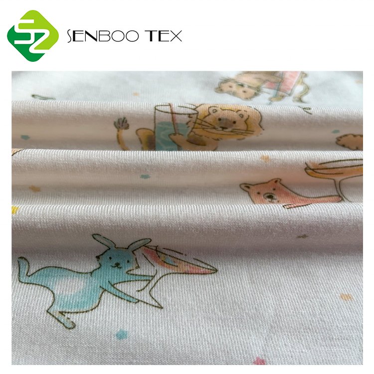 Wholesale 200gsm Breathable Fabric 95% Bamboo 5% Spandex for Printed Underwear and T-Shirts