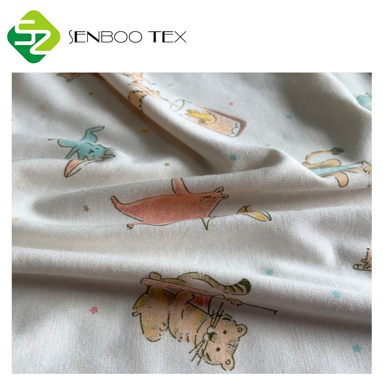 Wholesale 200gsm Breathable Fabric 95% Bamboo 5% Spandex for Printed Underwear and T-Shirts