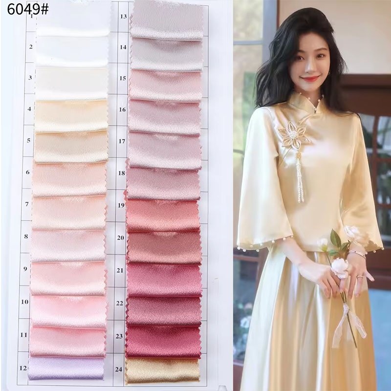 Muslim Clothing Plain Woven 100% Polyester 120gsm Satin Fabric for Women Wedding Bride