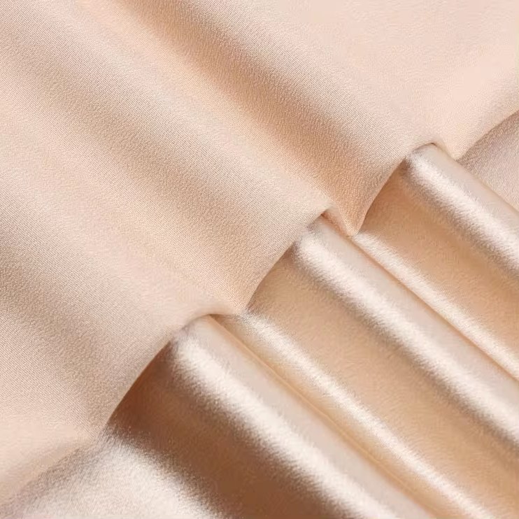 Muslim Clothing Plain Woven 100% Polyester 120gsm Satin Fabric for Women Wedding Bride