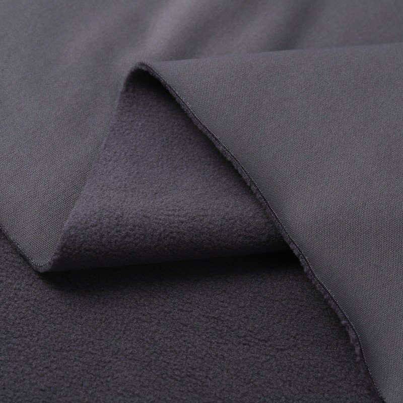 100% polyester interlock softshell fabric breathable water repellent fabric Polyester 3 layer laminated fleece soft shell fabric