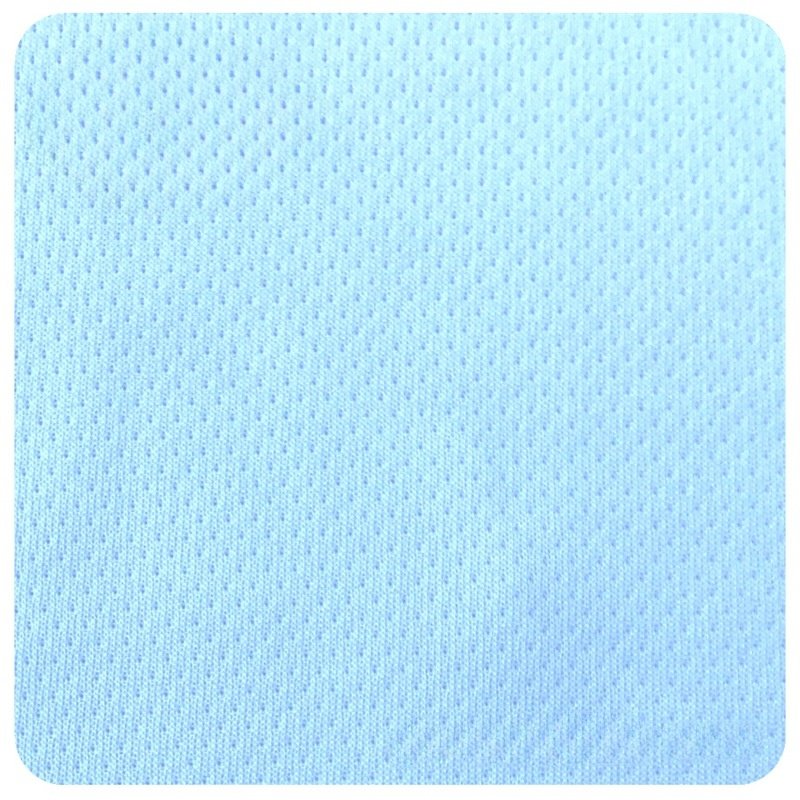 White sublimation printing sports training shirt stock cloth 100 recycled polyester eyelet knit micro mesh fabric for t shirts