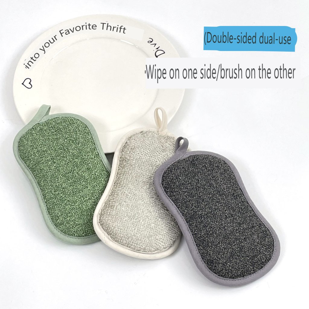 Fashion Double Sponge Cleaning Cloths Bamboo Fiber Adding PP Wire